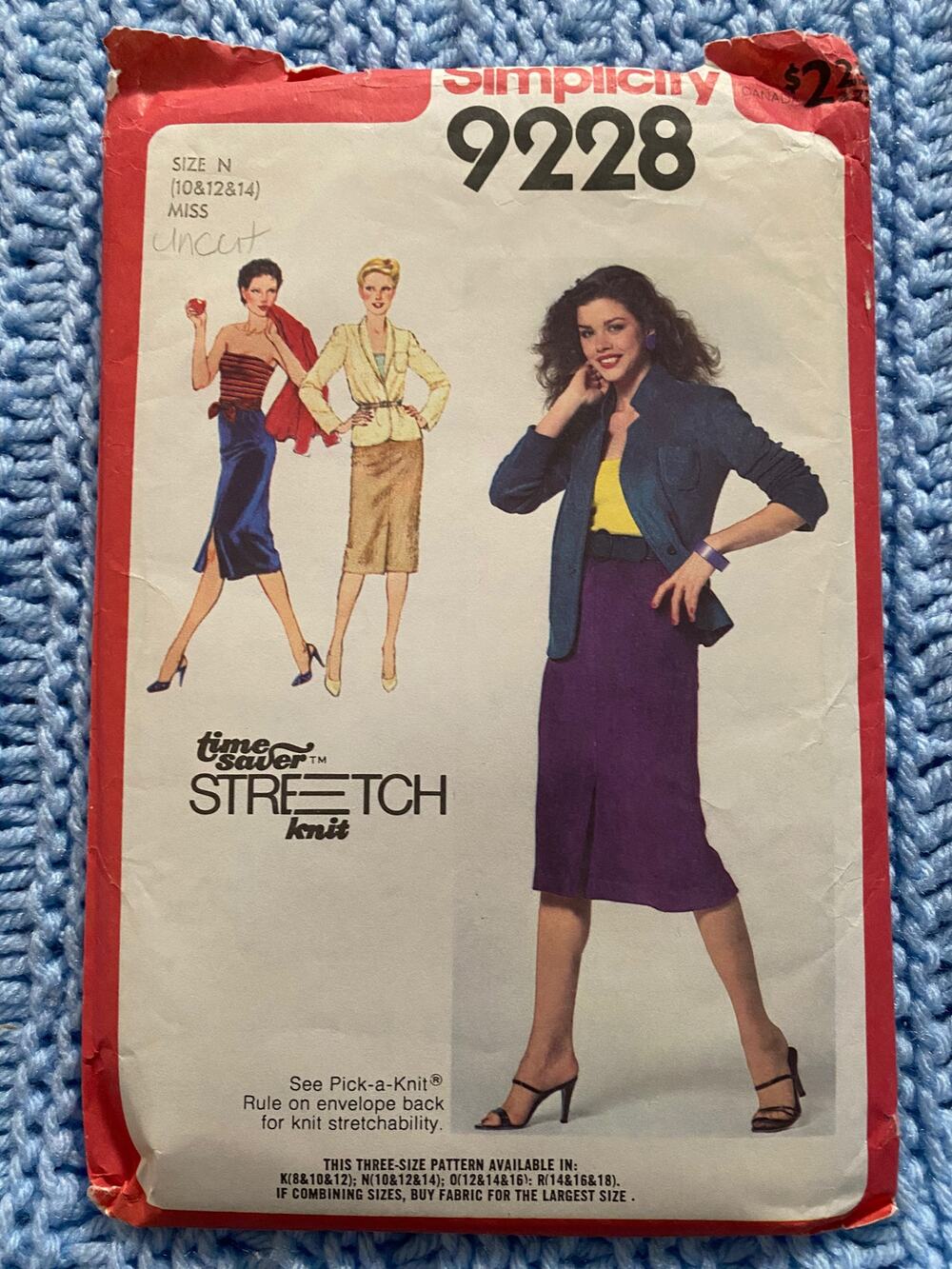 Simplicity 9228 suit tube top blazer pattern
